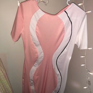 pink & white dress